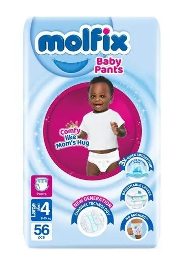 Molfix Pants Jumbo Size 4 Large (9.1-15kg) 56’s