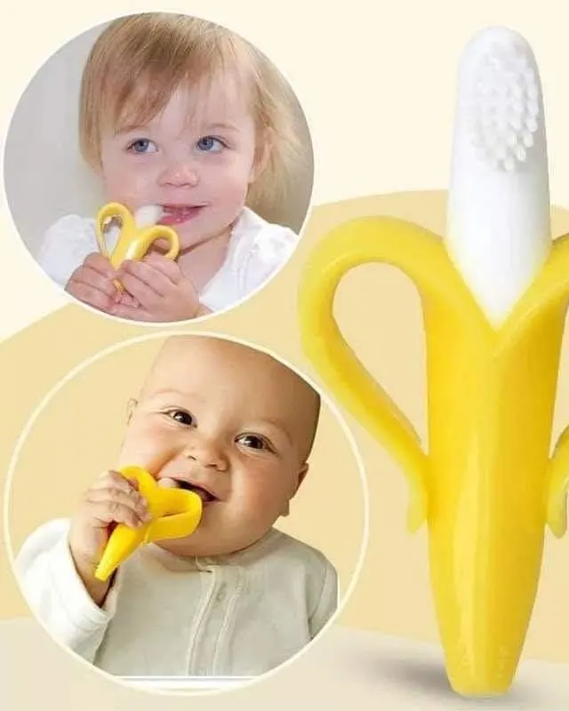 Baby Banana Toothbrush/Teether, for Babies Infants Toddlers
