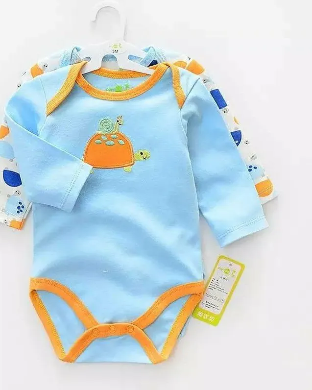 2 Long Sleeved Cotton Bodysuit Pack