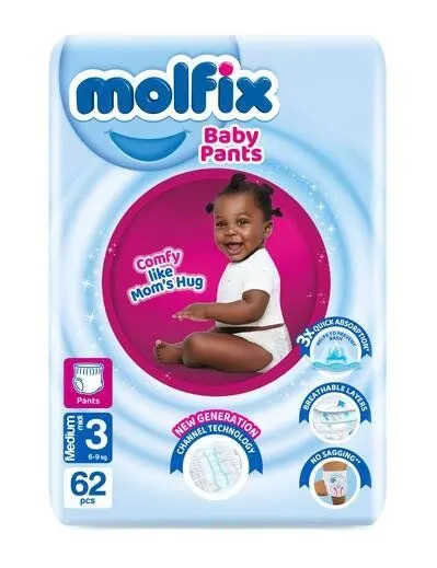 Molfix Pants Jumbo Size 3 Medium (6.1-9kg) 62’s