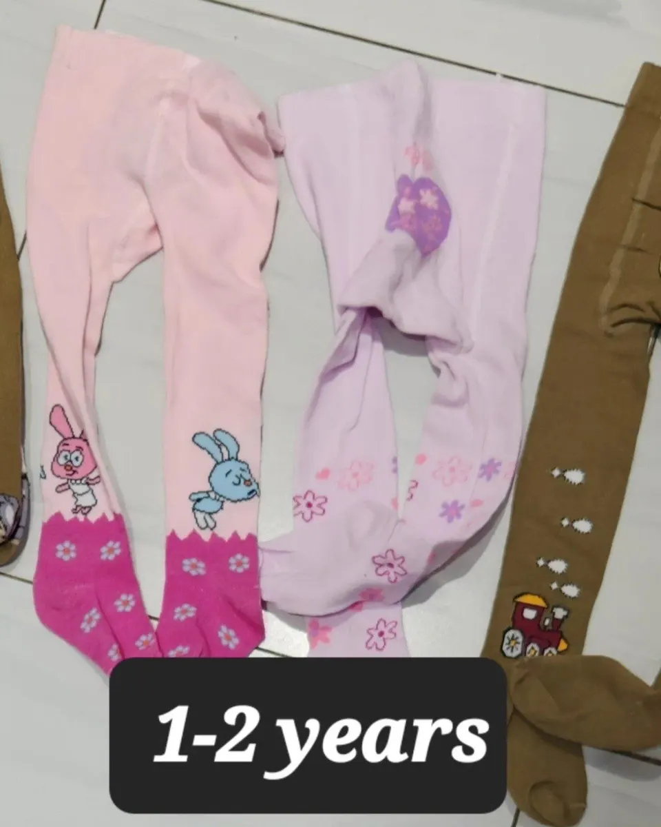 Flowered Girls Stockings 6 months to 1 year