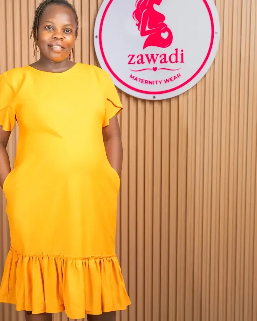 Official Maternity Dress in Mustard Yellow