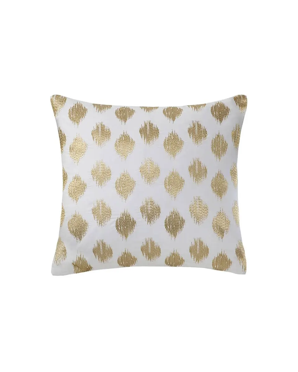 Cotton Throw Pillow Printed Gold