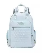 EG117 Embroidered Diaper Bag, Color-Block Design, Large Capacity Double-Shoulder Mommy Backpack, Multi-Function Wet-Dry