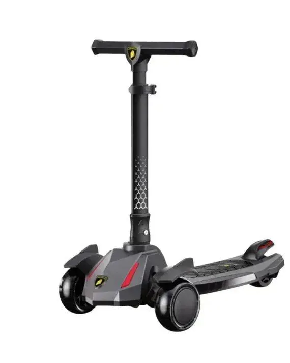 Lamborghini Kick’n’Roll Kids Scooter – Gravity Steering, Foldable Design, Light-Up Wheels, Rear Brake, Premium Ride-On for Ages 3+