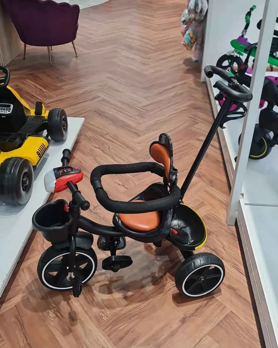High Quality Multi-Functional Kids Tricycle with Double Push Bar.