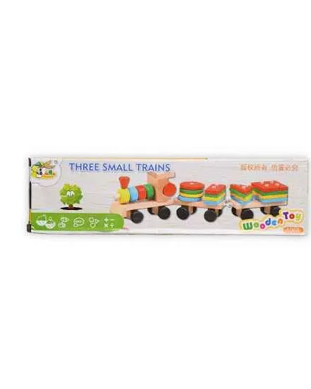 TOYANDONA 1 Set Wooden Train Toy Three Sections Train Colorful Wooden Train Toys Early Educational Tool.