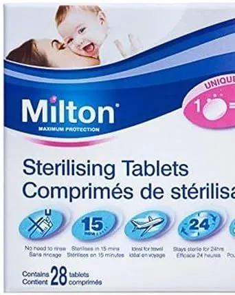 Milton Sterilising Tablets 28 pieces for sterlising Baby Bottles Teats Spoons Soothers Pacifier