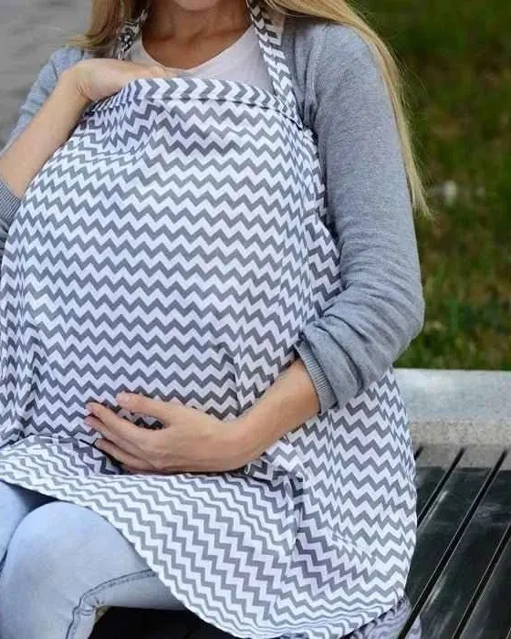 Grey Stripes Nursing Cover