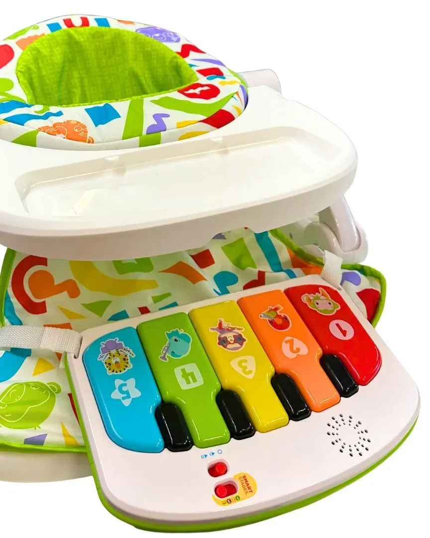 Deluxe Baby Floor Seat with Kick & Play Piano Toy and Feeding Tray