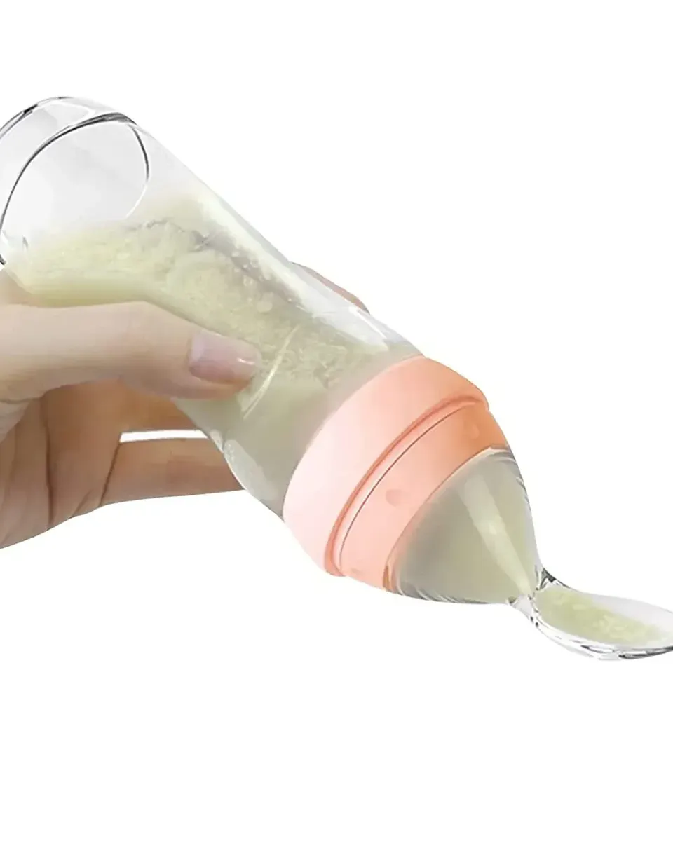 Haakaa Silicone Baby Food Dispensing Spoon Peach – 6 Months & Above