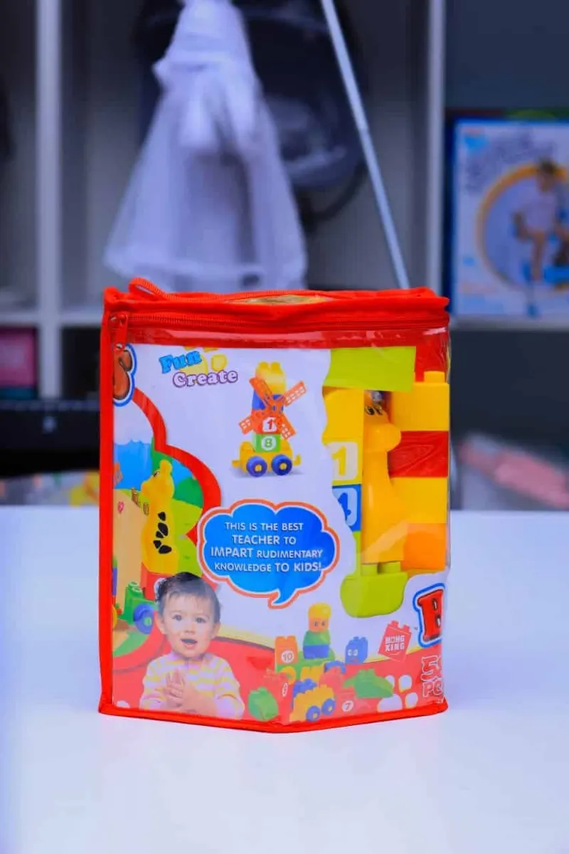Kids Educational Building Blocks Set with Storage Bag – Colourful Learning Toy for Toddlers