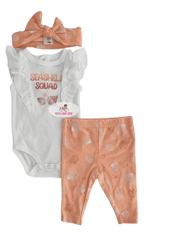 Girl 3 Pc set (body suit+pant+headband) 2306