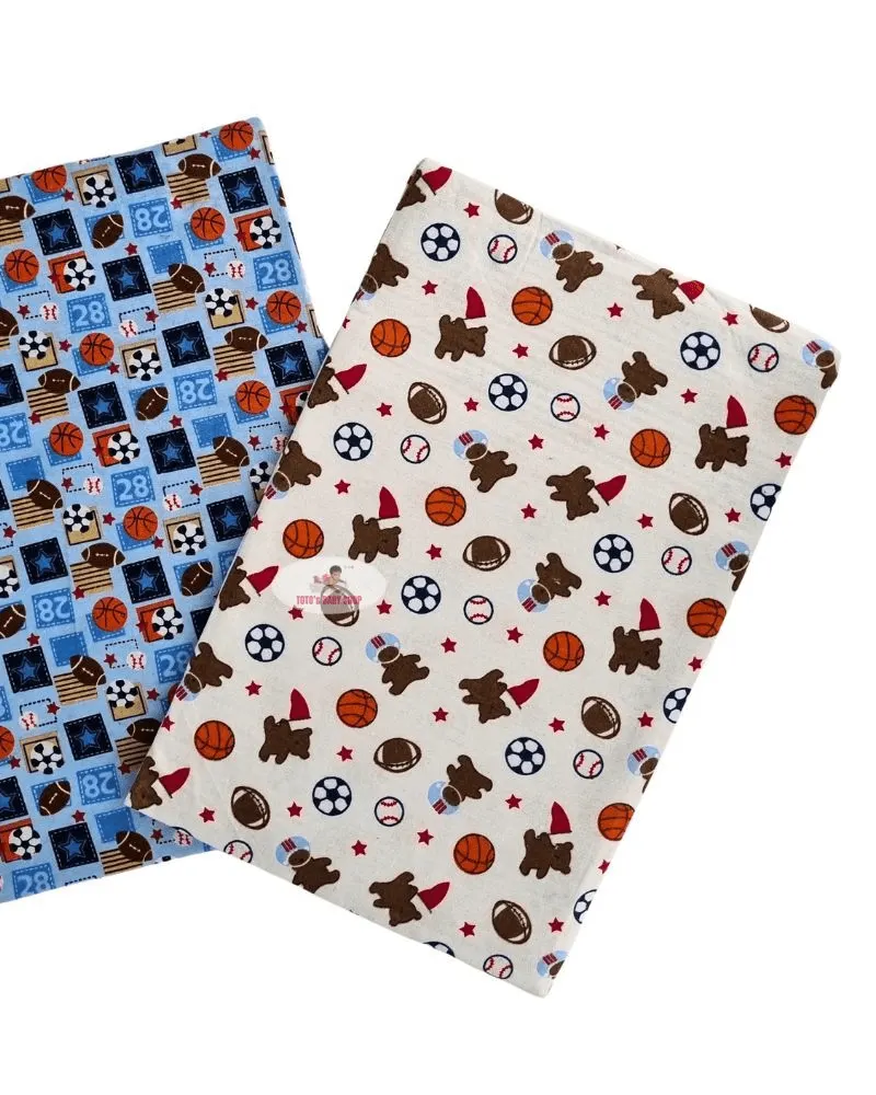 2Pcs Cot Sheet/Receiving Flannels