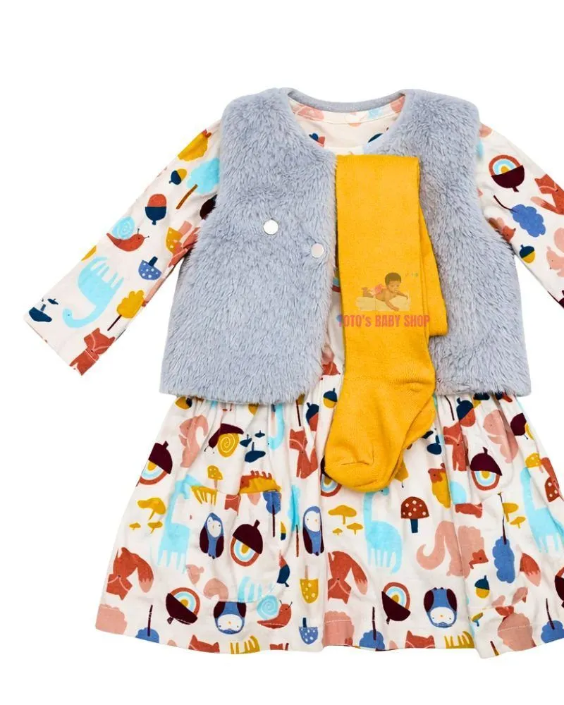 Girl Dress Half Jacket And Stocking