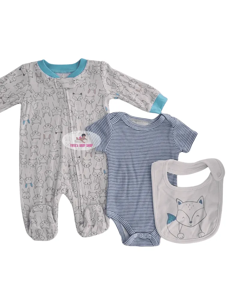 Boy Set (romper+body suit+bib) 2905