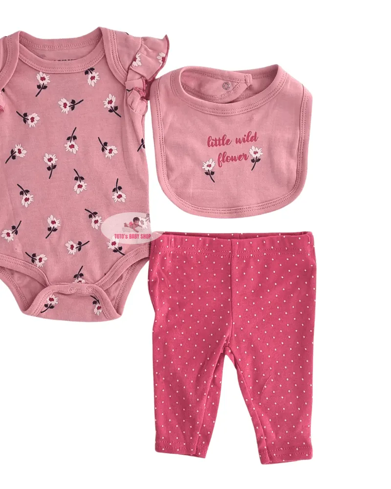 Girl 3 Pc Set (Body Suit+Pant+Bib) 2302