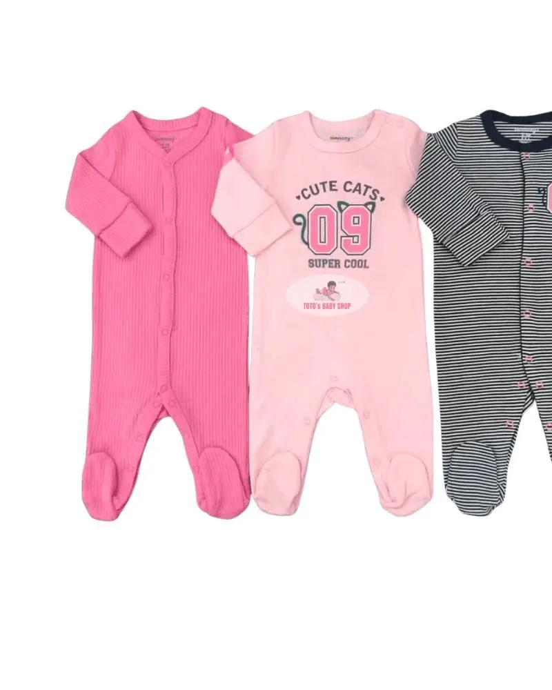 Cotton Baby Rompers Set Of 3 Girl
