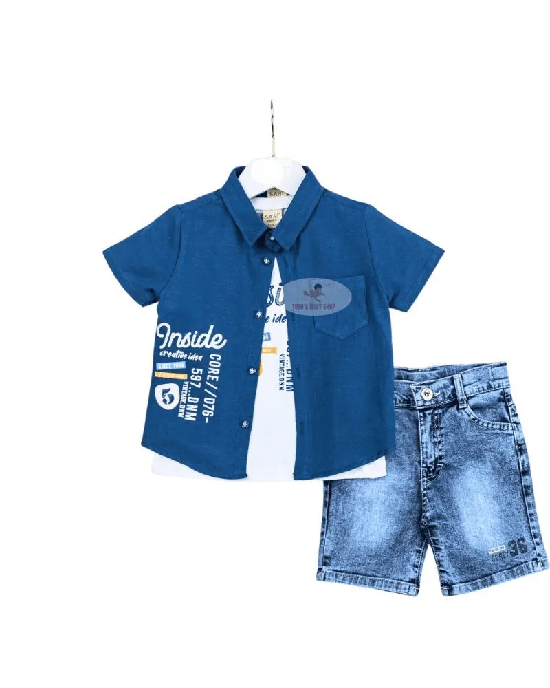 Boy 3 Pc Suit With Short Age 2-5Y 2328