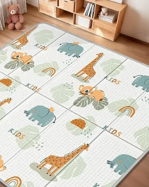 Soft Foam Waterproof Foldable Baby Play Mat, Animals Pattern A