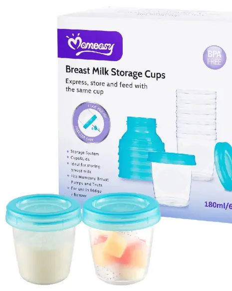 Momeasy 6-Ounce Breastmilk Storage Cup with Connectors
