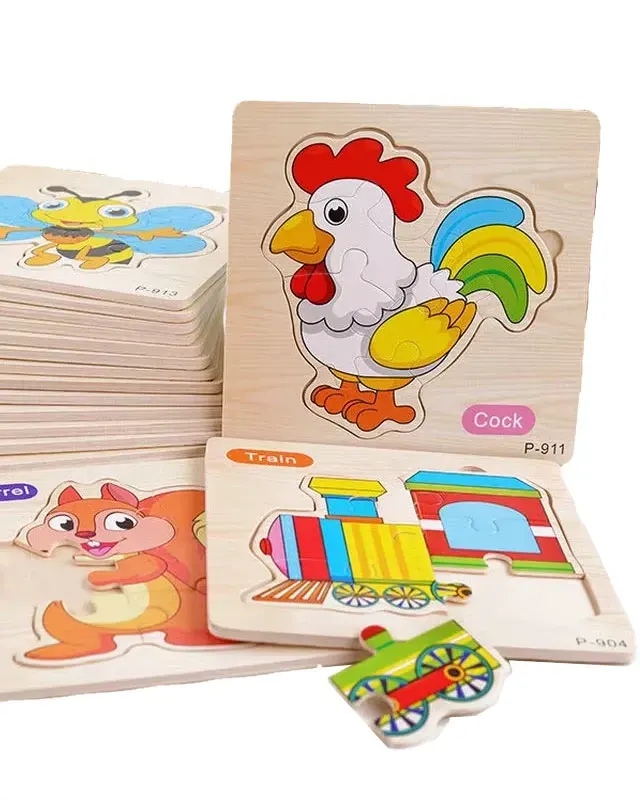 3D Wooden Animal Puzzle For Kids