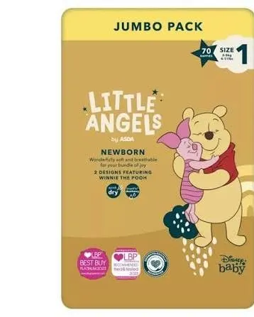 Little Angle Jumbo Diapers, Size 1 – 7