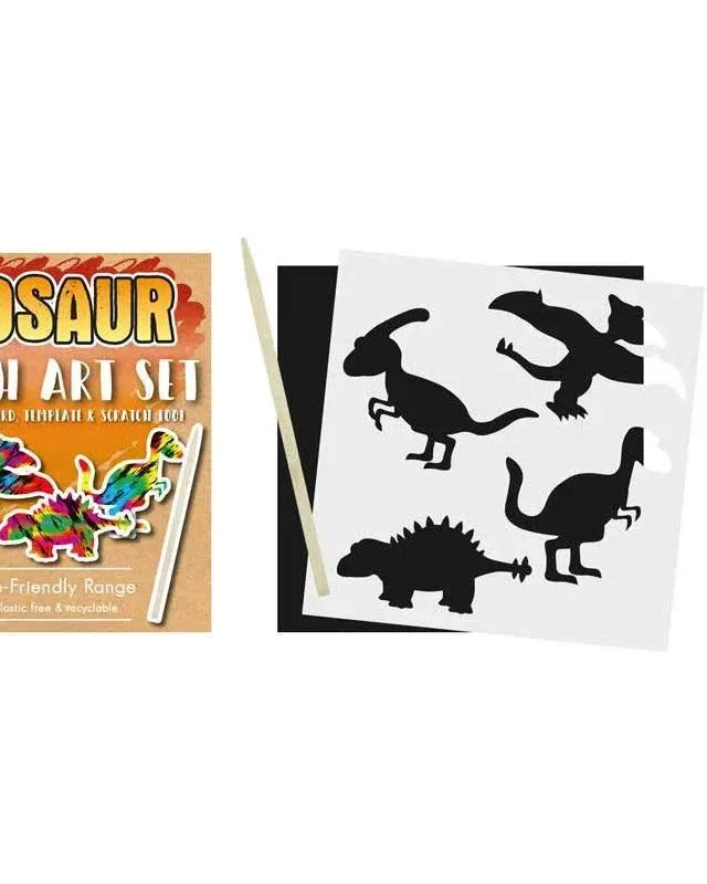 Pibi Magic Colour Scratch Eco Set Mini Dinosaur 8.5 X 8.5 Cm Age-3 Years & Above