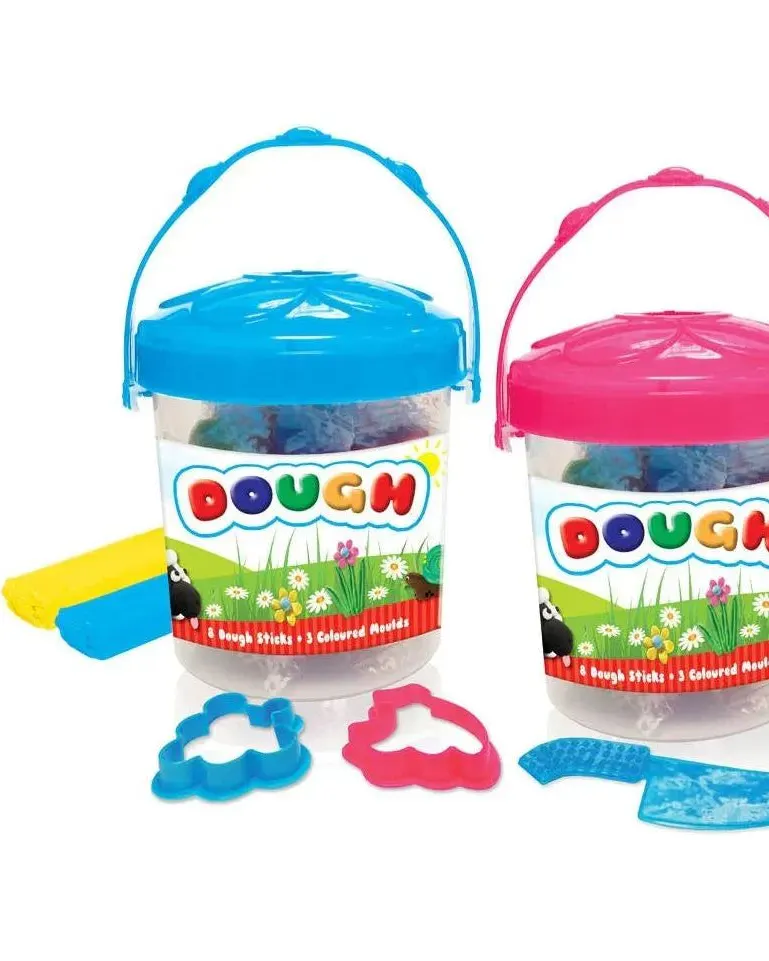Pibi 8 Coloured Dough Sticks In Tub & 3 X Moulds Age-3 Years & Above
