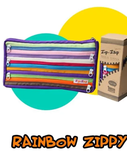 Zip-Zap Rainbow Zippy Multi-Pocket Pouch (22 x 11 cm) Age- 3 Years & Above