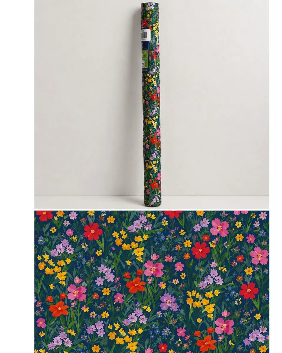 2M Asst Floral Gift Wrap Roll