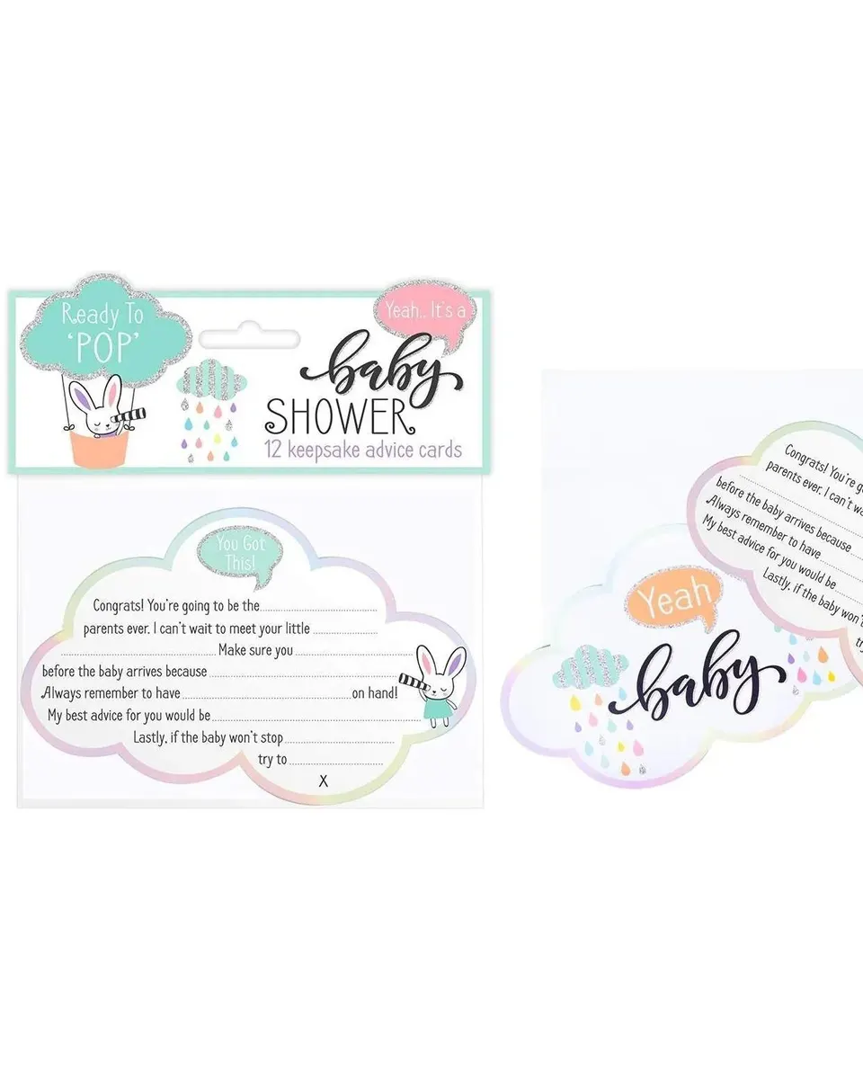 Pibi Baby Shower Keepsake Advice Cards 12 Pack Age- Newborn & Above