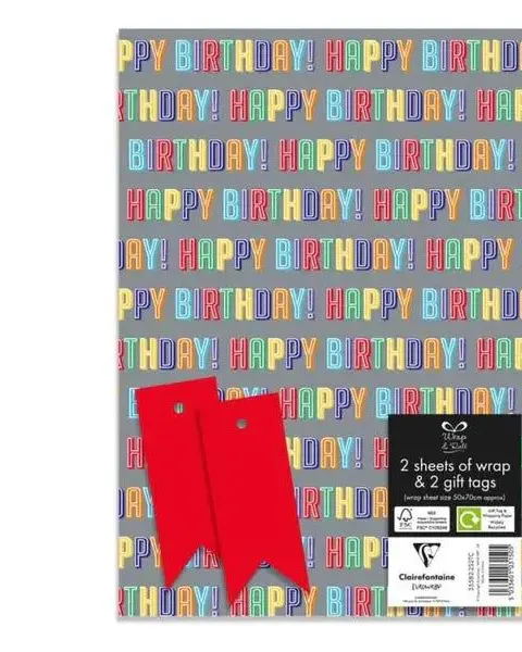 Eurowrap Birthday Giftwrap And Tags