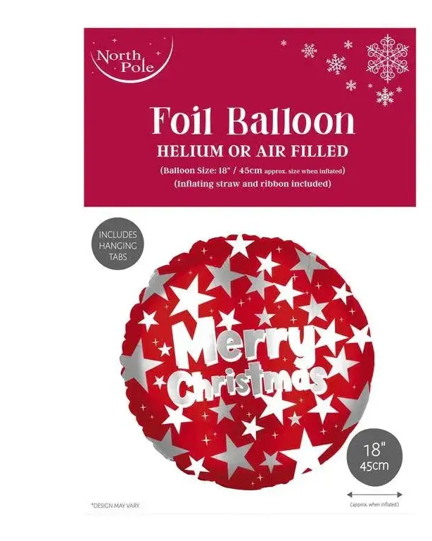 North Pole Foil Balloon Merry Christmas 18-Inch