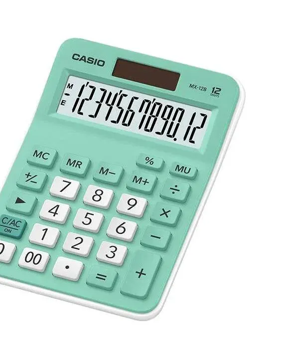 Casio MX-12B-GN Desk Top Calculator 12 Digits Casio 2 Way Green Age- 8 Years & Above