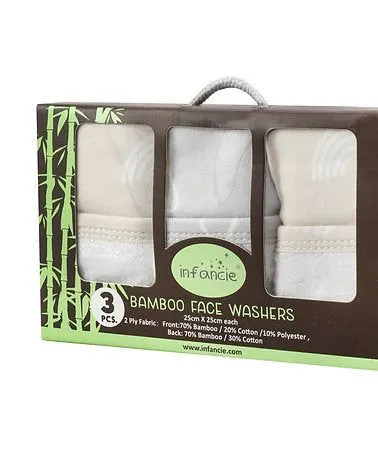 Motherschoice 3-Pack Baby Bamboo Wash Cloths (25 x 25 cm) Age- Newborn to 4 Years Beige IT4724