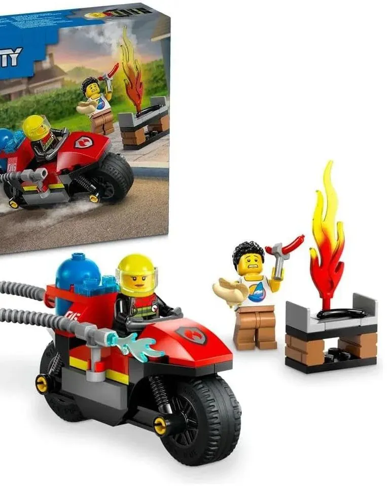Lego Fire Rescue Motorcycle Building Blocks Multicolor Age- 6 Years & Above