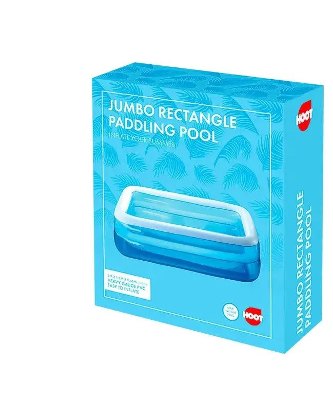 Hoot Jumbo Rectangular Paddling Pool 200 X 150 X 46 cm Age- 3 Years & Above
