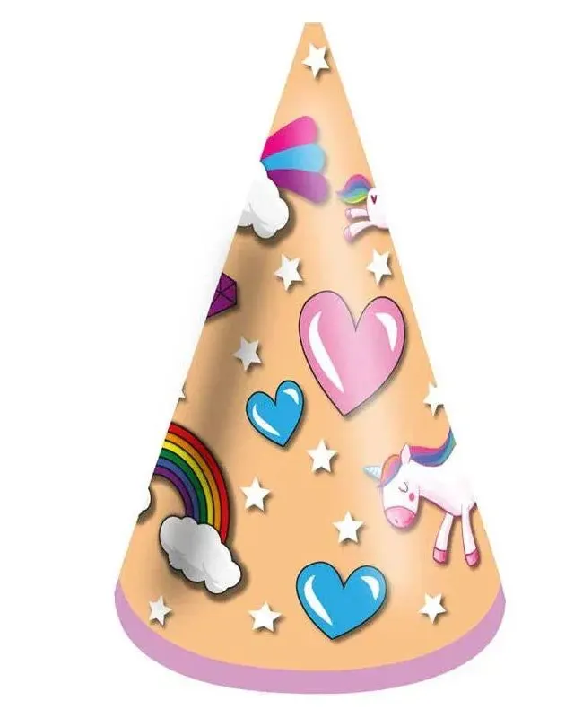 Pibi Party Time Hat Cones Unicorn 16.5Cm Single Assorted Age-3 Years & Above