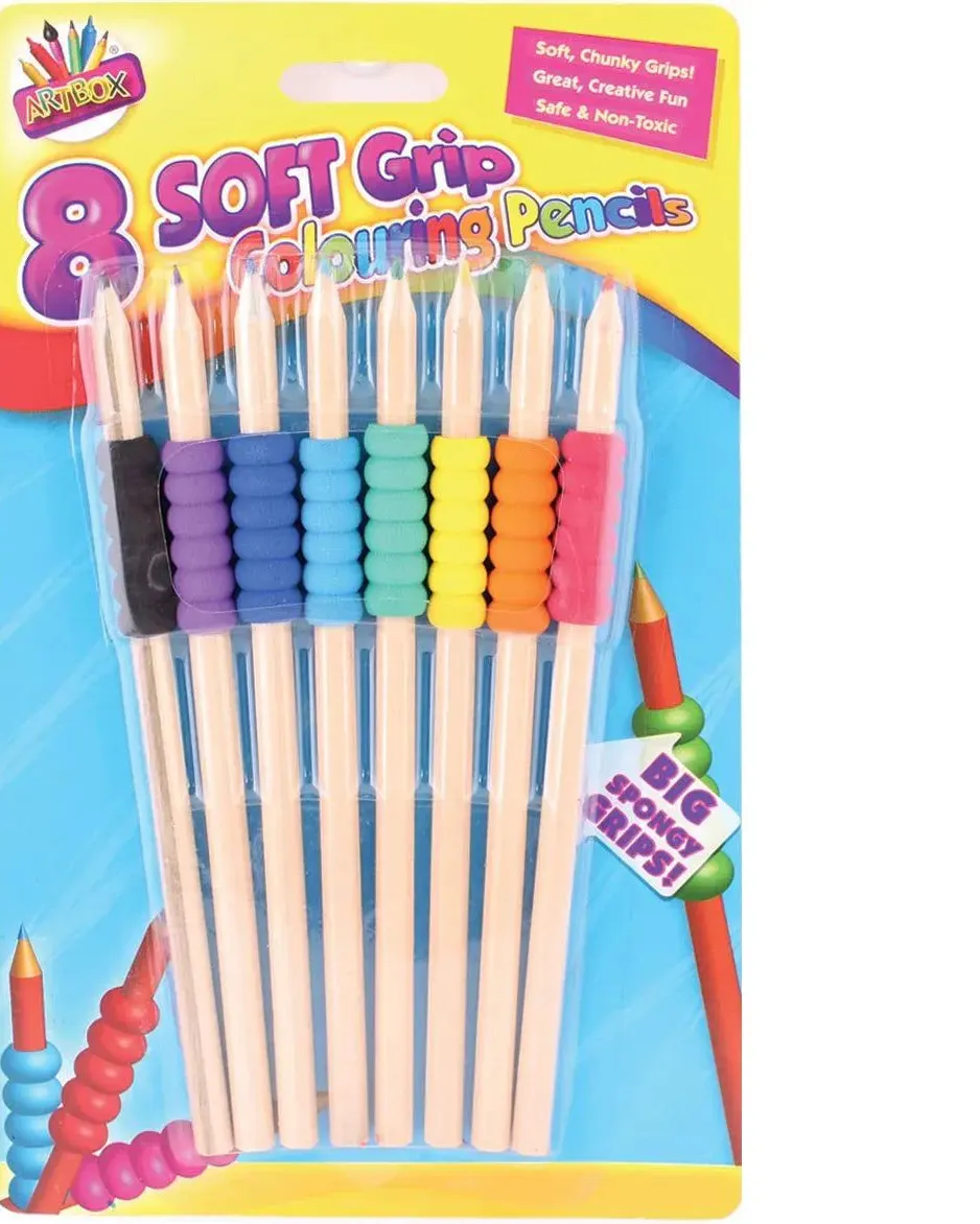 Artbox Soft Grip Colouring Pencils Assorted Colours 8 Pack Age-3 Years & Above