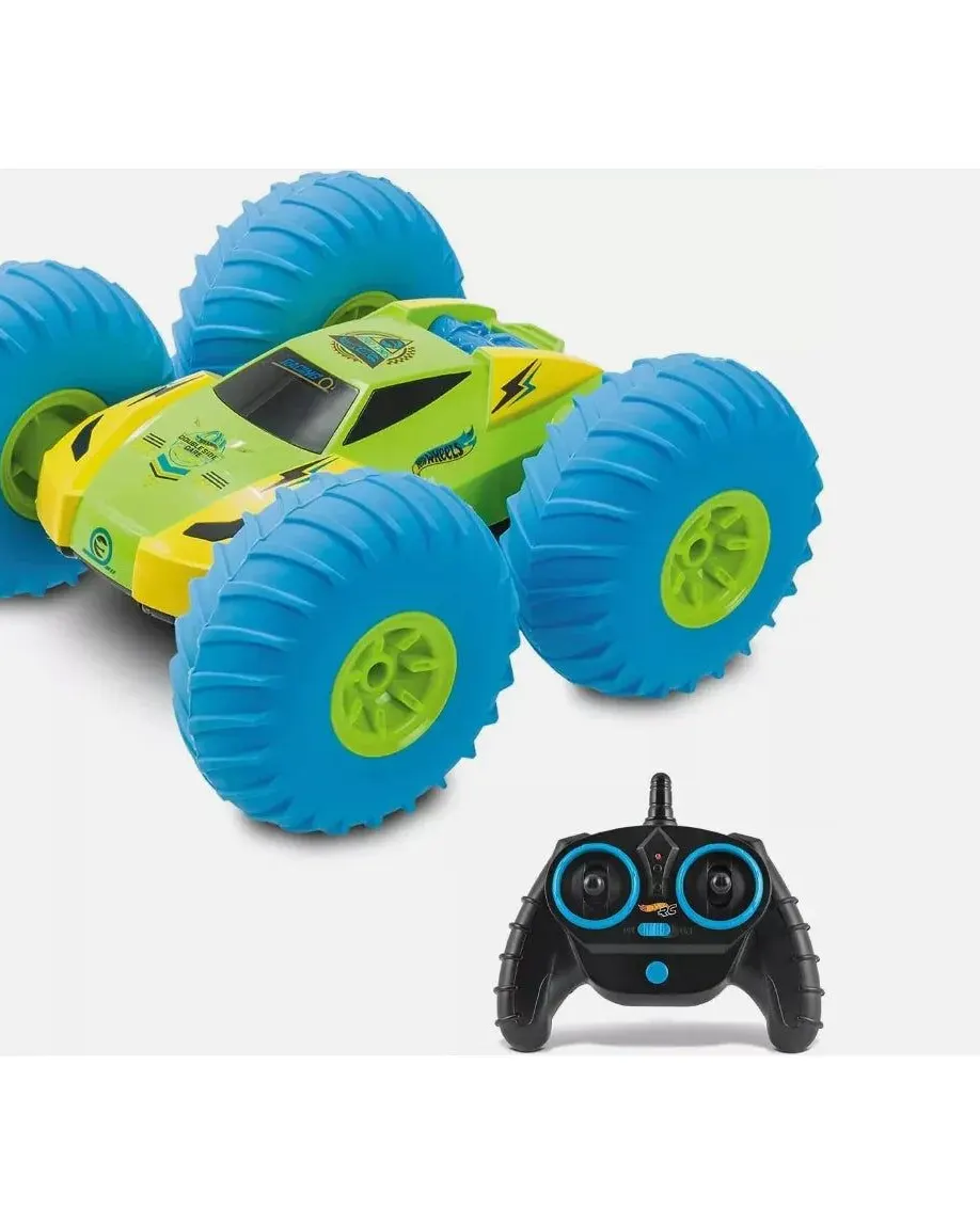 Hotwheels 1:10 RC Tornado Stunt Car Light Green/Blue Age- 3 Years & Above
