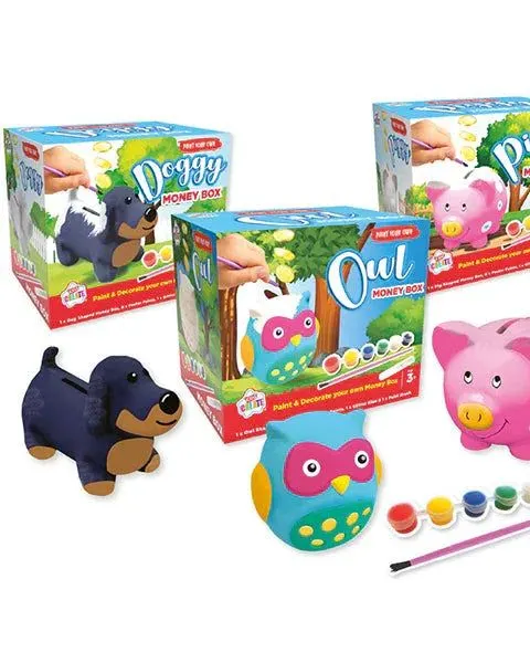 Pibi Kids Create Paint Your Own Money Box 3 Assorted Designs Age-3 Years & Above