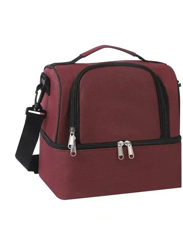 Pibi 2-in-1 Insulated bottle & Lunch Bag Maroon Age- Newborn & Above