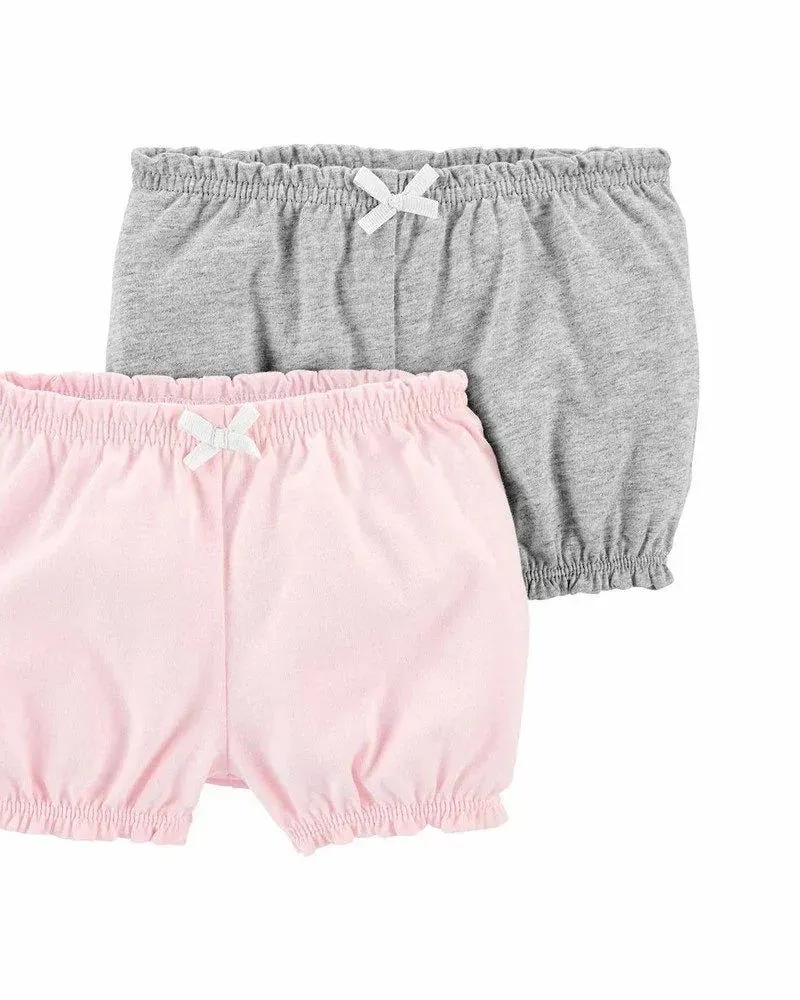 Carter's Infants Girls 2-Pack Bubble Shorts Grey/Pink 1L931510