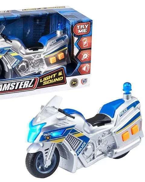 Teamsterz Light Up & Sound Police Motorcycle Toy Age-3 Years & Above
