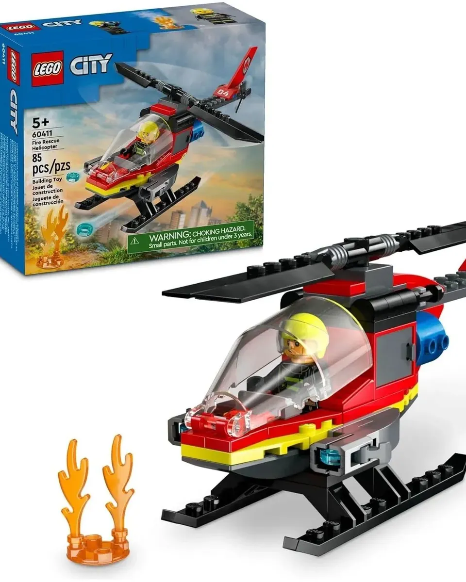 Lego Fire Rescue Helicopter Building Blocks Multicolor Age- 6 Years & Above
