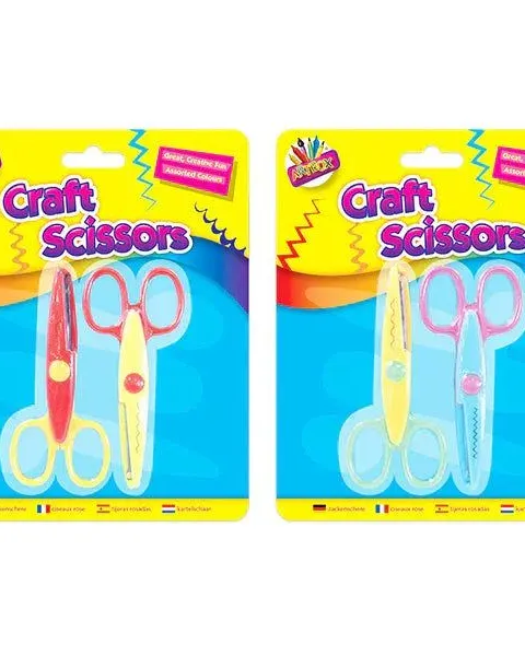 Artbox Wavy Craft Scissors 2 Pack Assorted Age-3 Years & Above