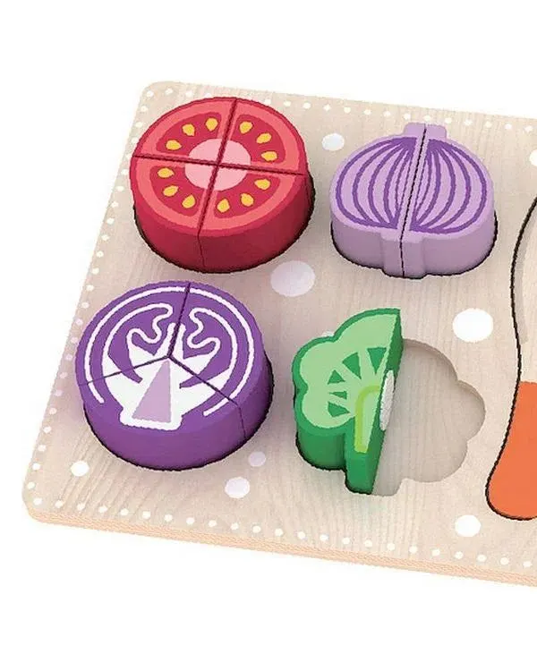 Acool Toys Wooden Vegetable Cutting Roleplay Set of 6 (AC7331) Multicolor Age- 18 Months & Above