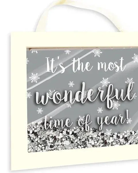 Giftmaker Winter Christmas Glitter Shaker Plaque Age- Newborn & Above