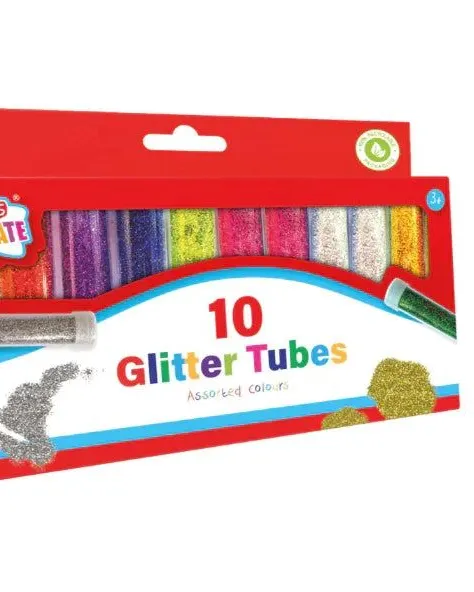 Pibi Kids Create Glitter Tubes 10 Assorted Colours Age-3 Years & Above